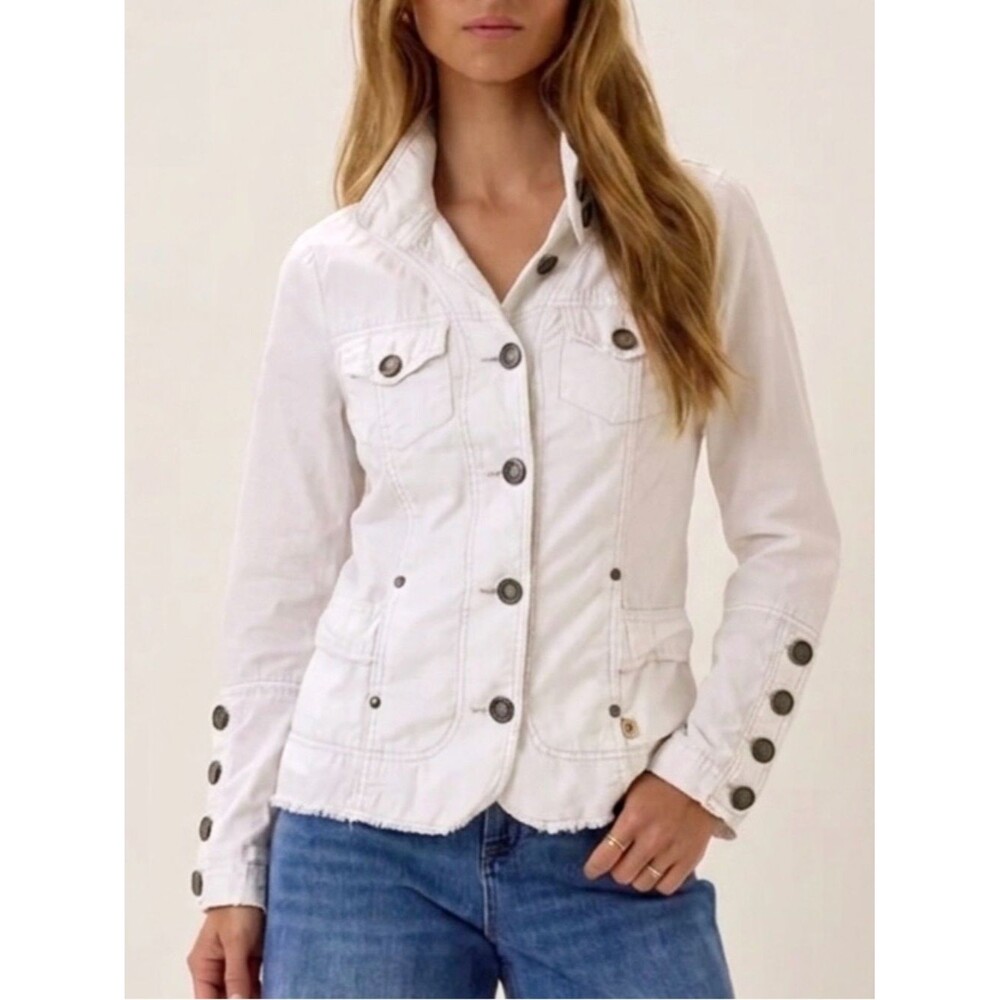 Twill Twenty Two White Military Jacket Size XS Lightweight Cotton Poplin Shacket
